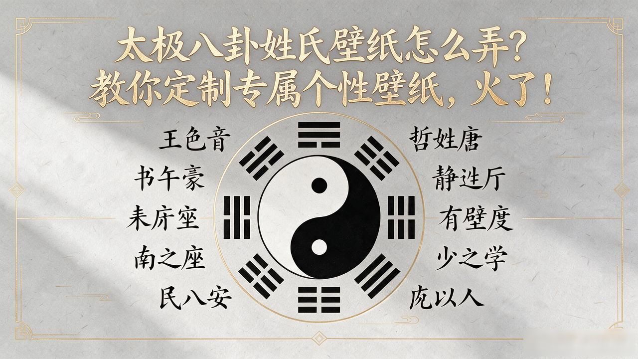 网红太极八卦姓氏壁纸,_太极八卦姓氏头像图片_太极八卦墙纸禅意风水壁纸